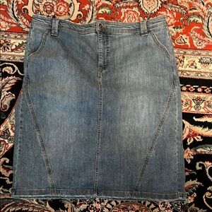 Logo by Lori Goldstein Stretch Denim Blue Jeans Women's Skirt Size 16